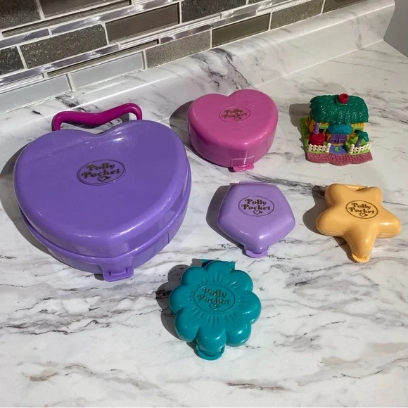 Vintage Bluebird Polly Pocket lot of 6 compacts - Picture 1 of 16